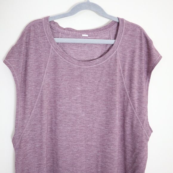Lululemon Plank To Pike Short Sleeve Top Heathered Garnet Purple - Picture 3 of 10